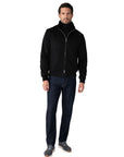 Black Pure Cashmere Water Repellent Italian Bomber Jacket BLOUSONS Robert Old