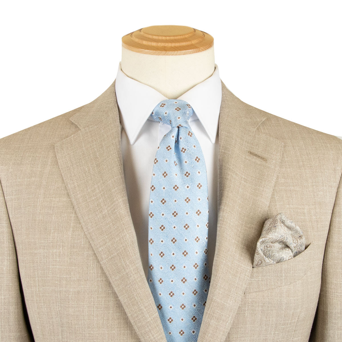 Robert Old - Beige Super 130s Wool, Silk and Linen Suit SUITS SCUDERI