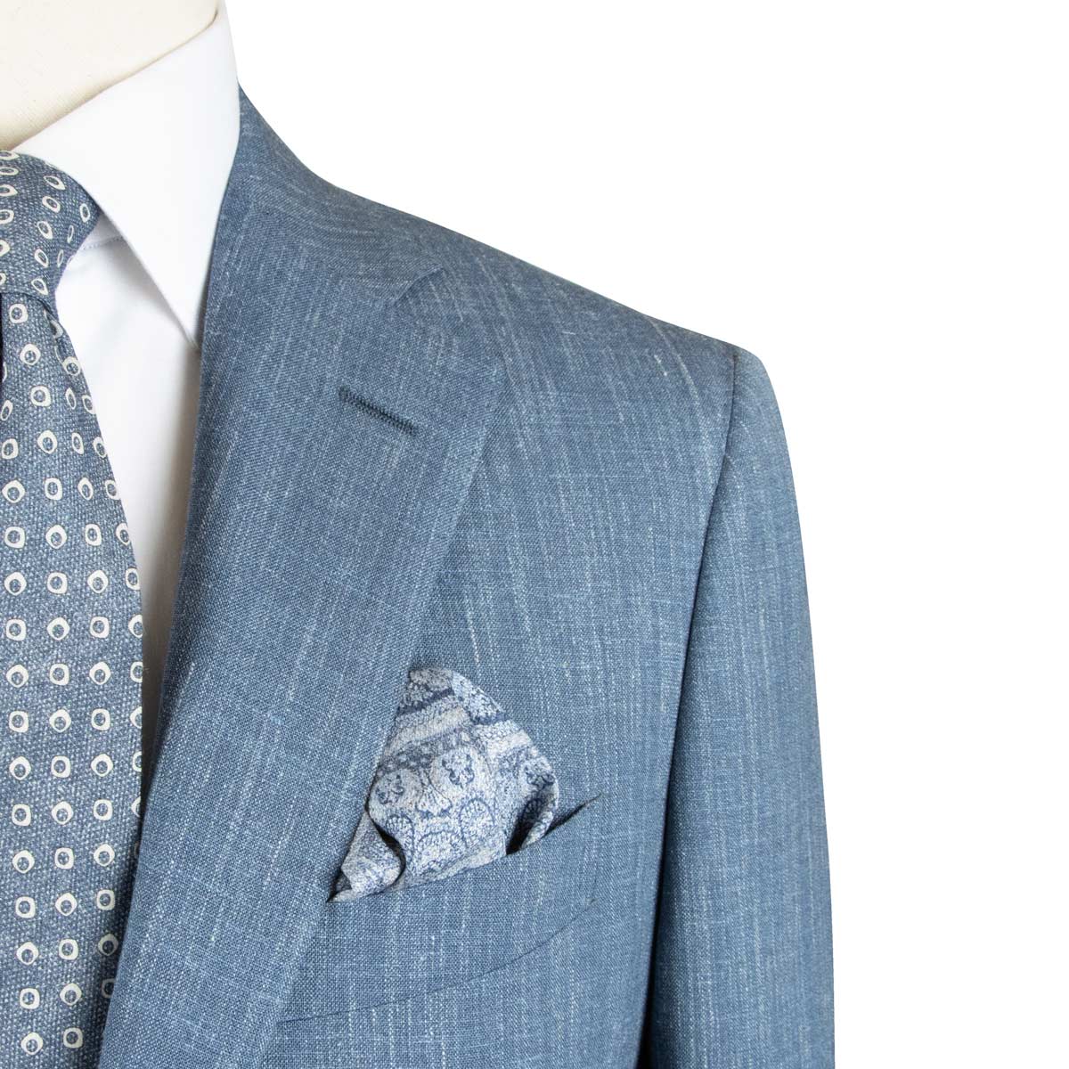 Robert Old - Light Blue Wool, Linen and Silk Suit SUITS SCUDERI