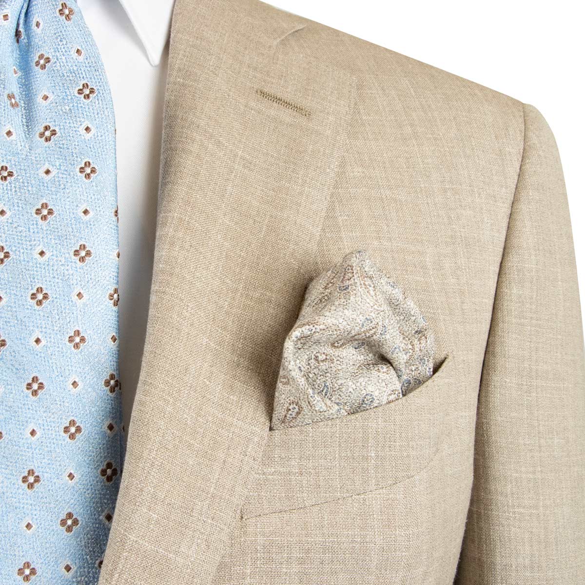 Robert Old - Beige Super 130s Wool, Silk and Linen Suit SUITS SCUDERI