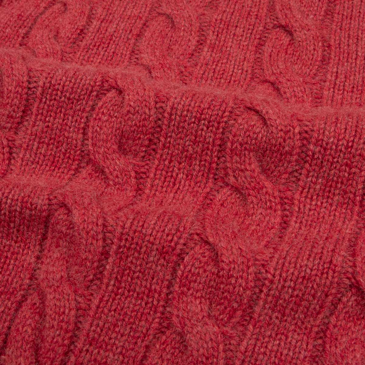 Robert Old - Poppy Melange Rothesay 4ply Cable Crew Cashmere Sweater CASHMERE Robert Old