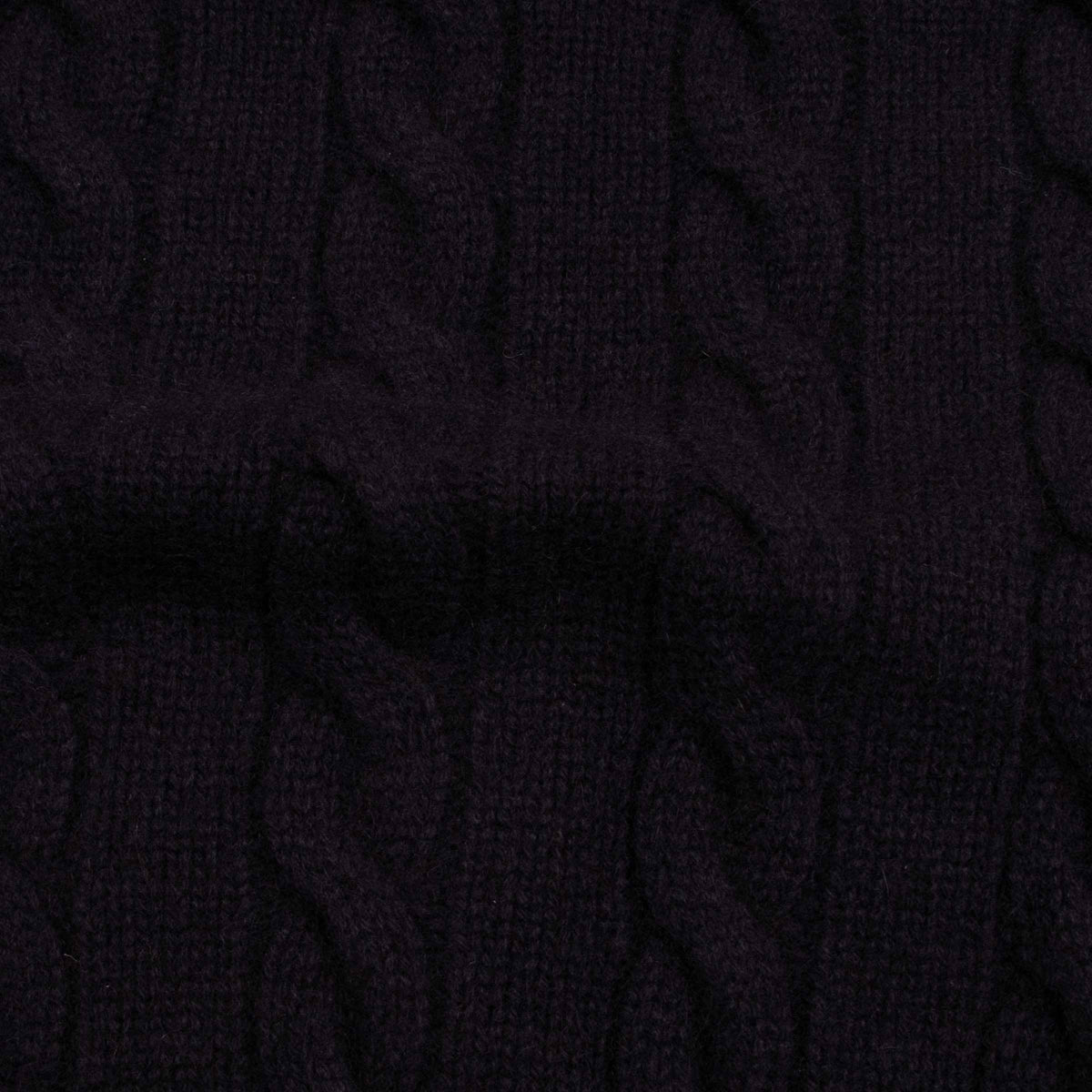 Dark Navy Rothesay 4ply Cable Crew Cashmere Sweater CASHMERE Robert Old