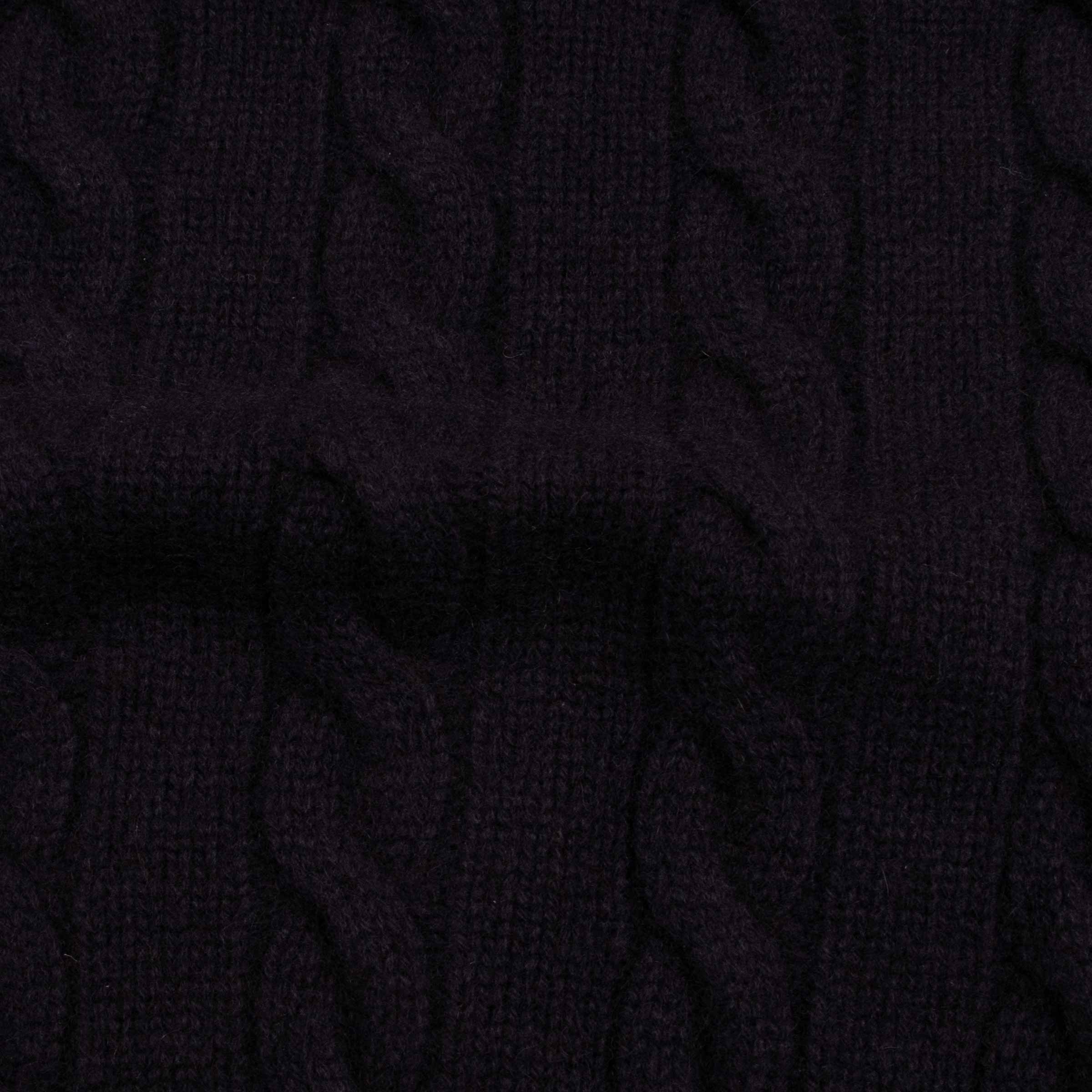 Robert Old - Dark Navy Rothesay 4ply Cable Crew Cashmere Sweater CASHMERE Robert Old