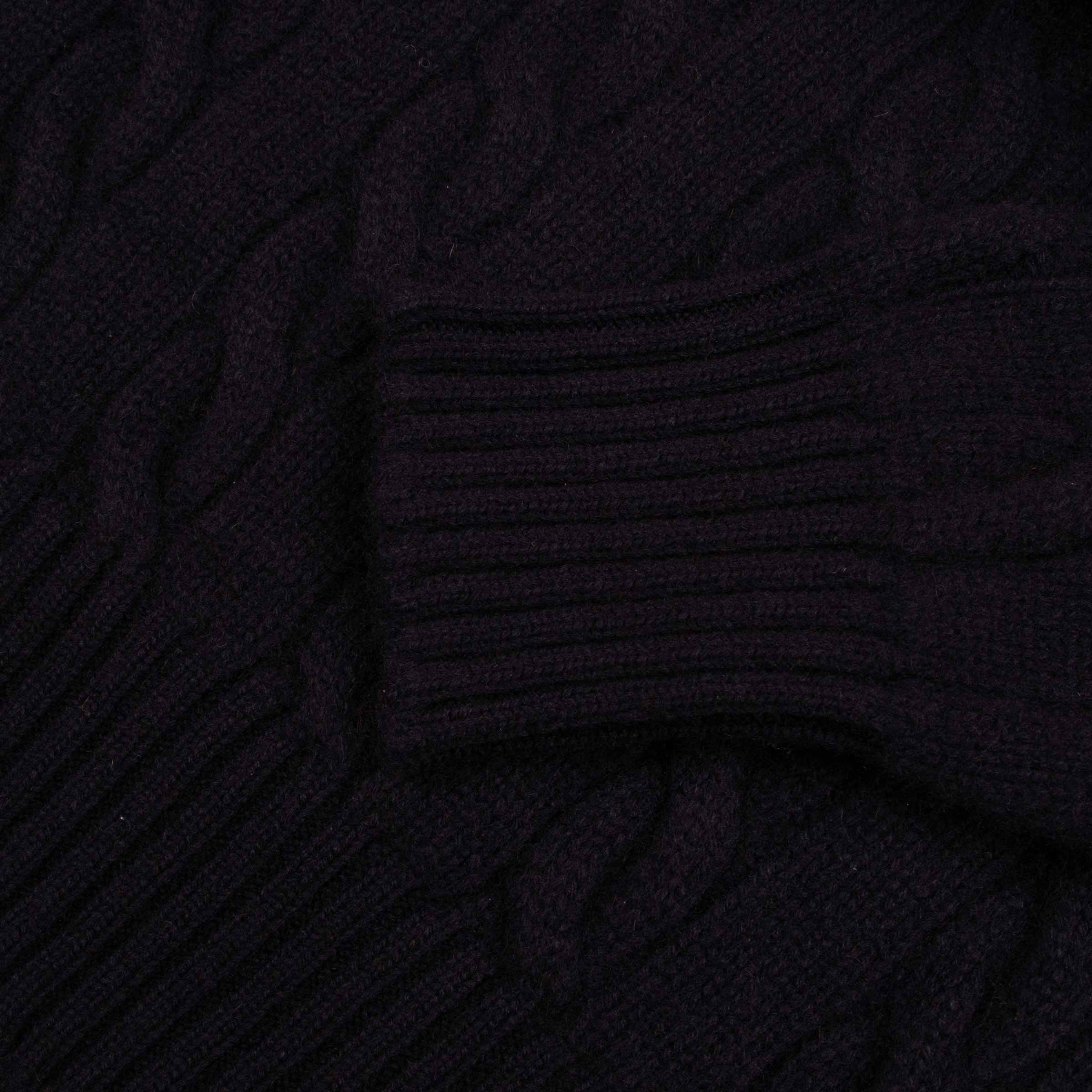 Robert Old - Dark Navy Rothesay 4ply Cable Crew Cashmere Sweater CASHMERE Robert Old