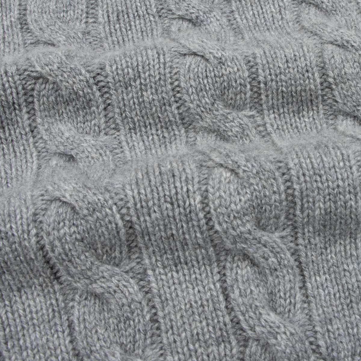 Robert Old - Flannel Rothesay 4ply Cable Crew Cashmere Sweater CASHMERE Robert Old