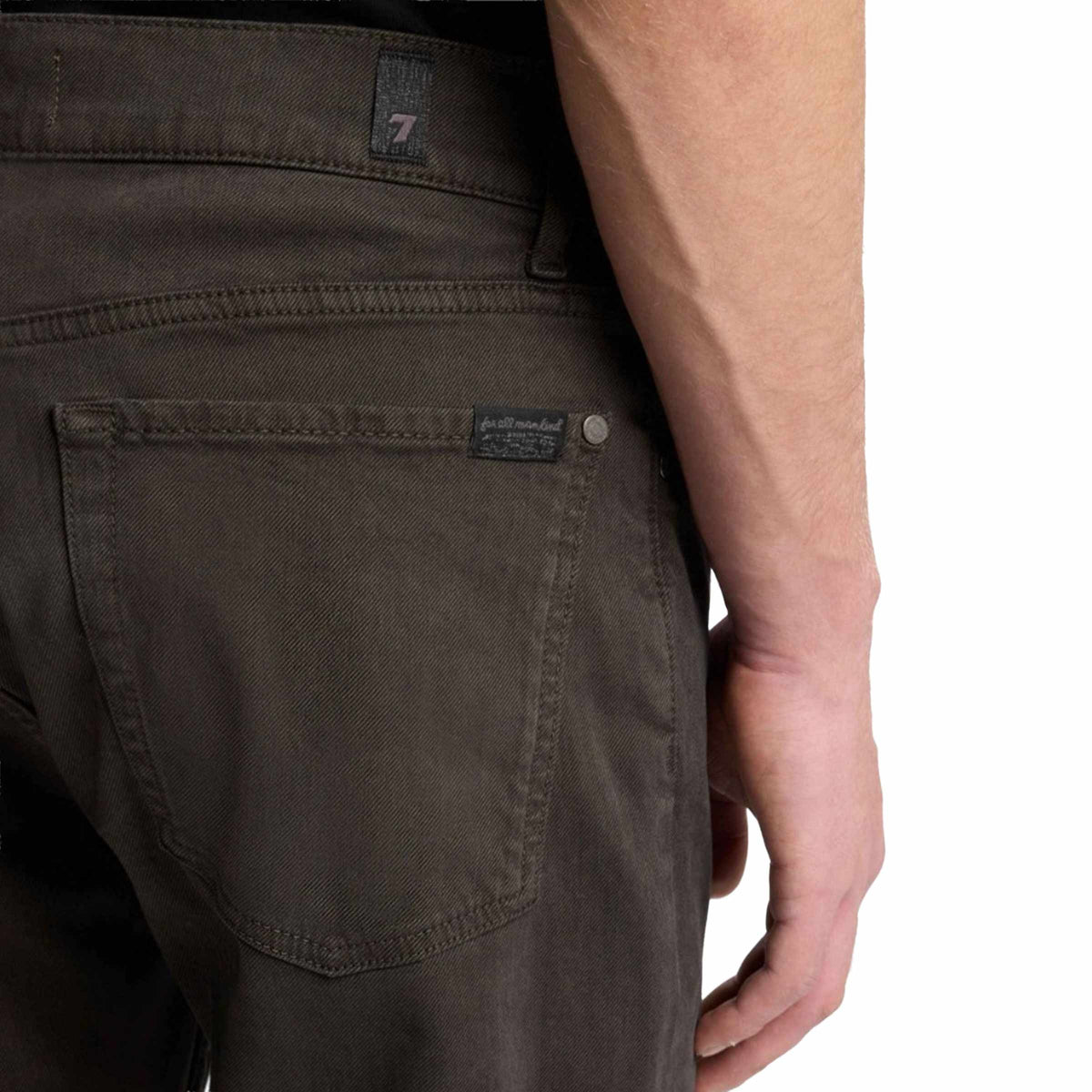 7 For All Mankind - Dark Olive Green Slimmy Melange Twill Jeans JEANS 7 For All Mankind