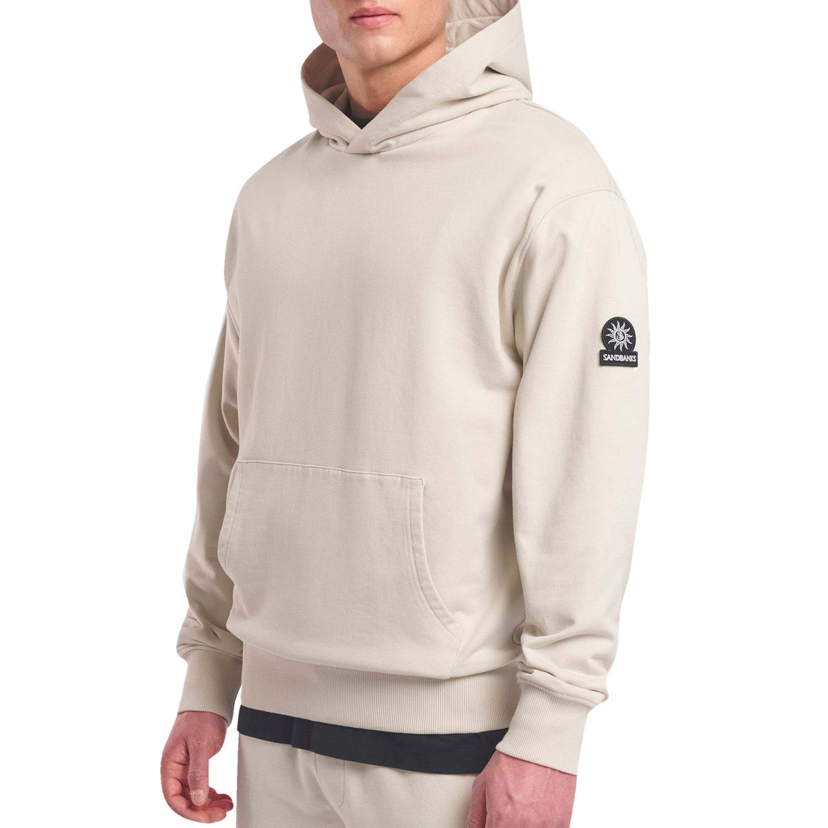 Sandbanks - Stone Badge Cotton Hoodie SWEATS Sandbanks