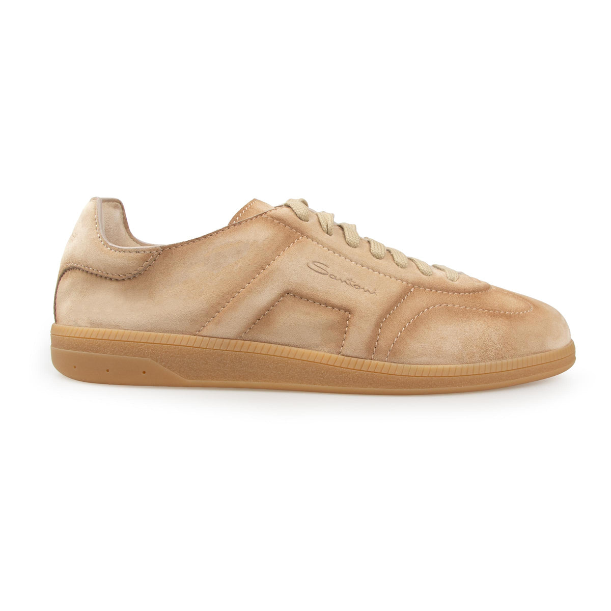 Santoni - Sand Double Buckle Oly Suede Sneaker