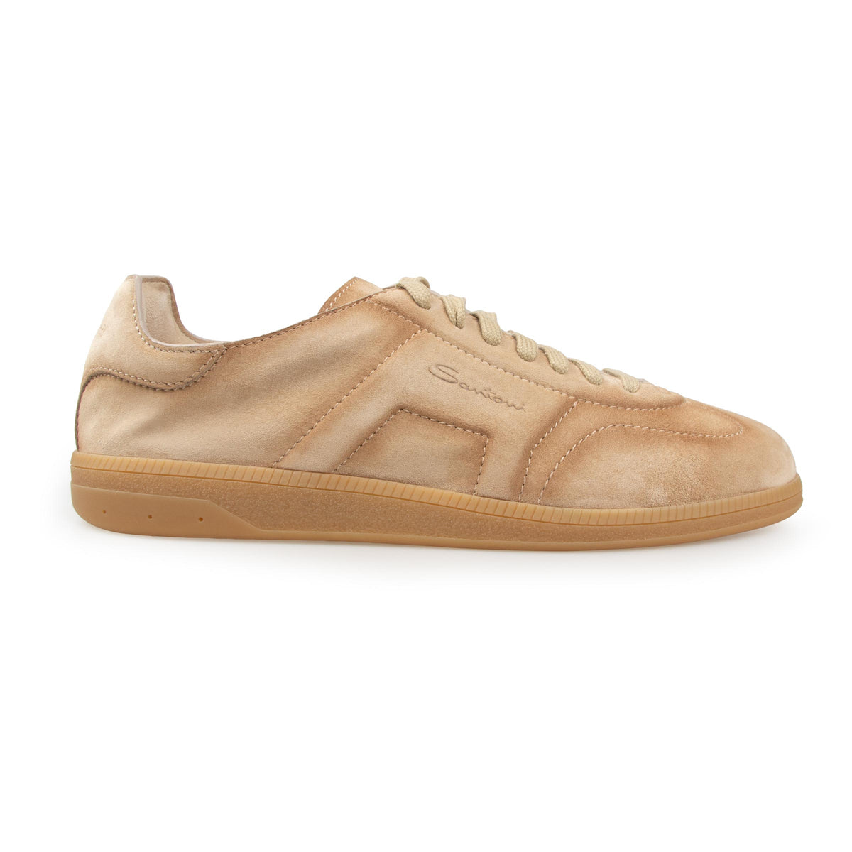 Santoni - Sand Double Buckle Oly Suede Sneaker