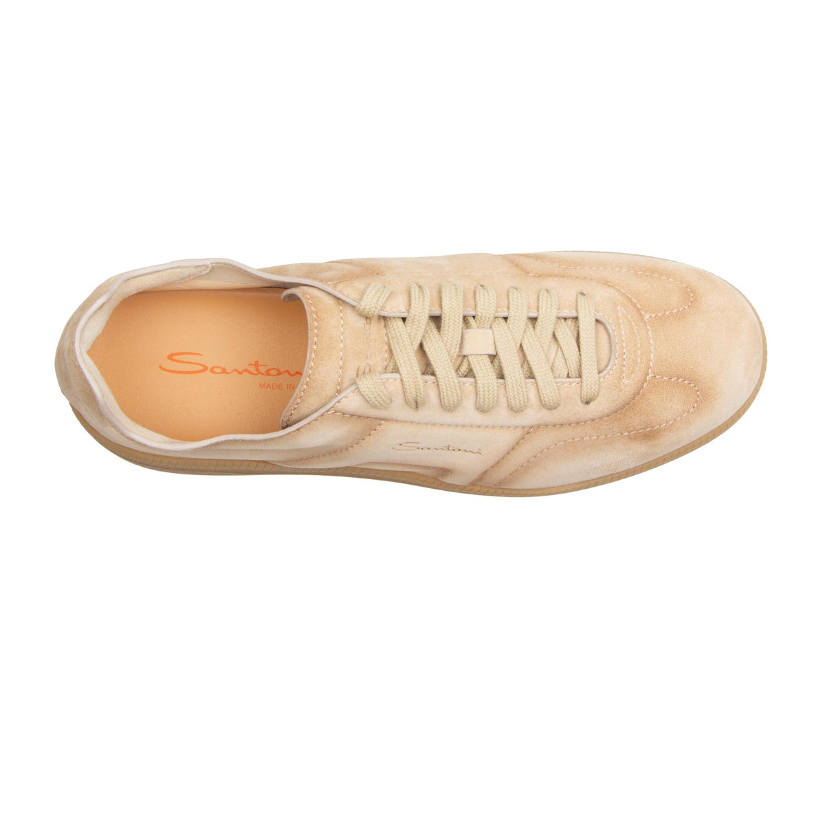 Santoni - Sand Double Buckle Oly Suede Sneaker