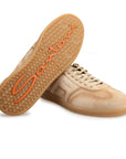 Santoni - Sand Double Buckle Oly Suede Sneaker