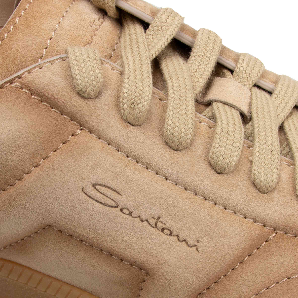 Santoni - Sand Double Buckle Oly Suede Sneaker