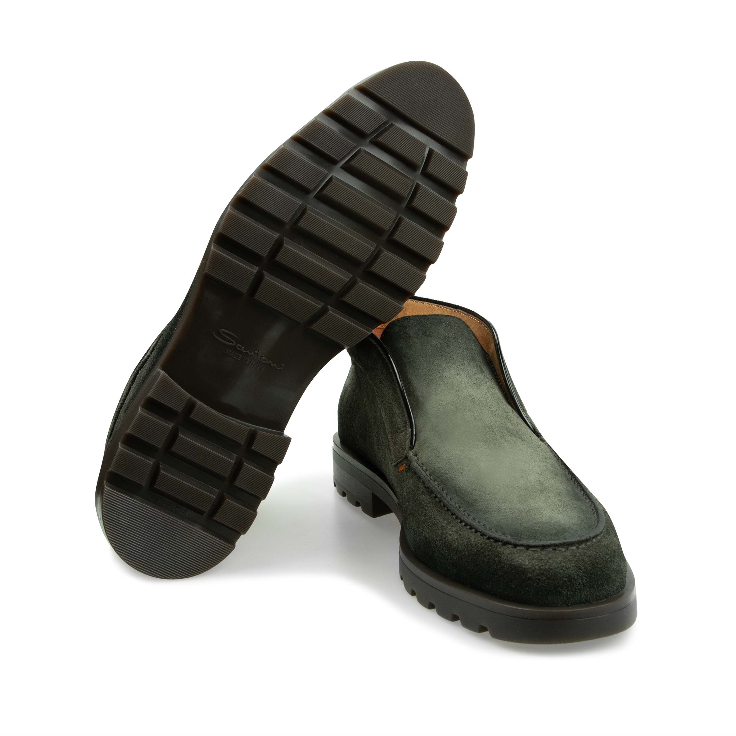 Santoni - Dark Green Suede Desert Boot SHOES Santoni