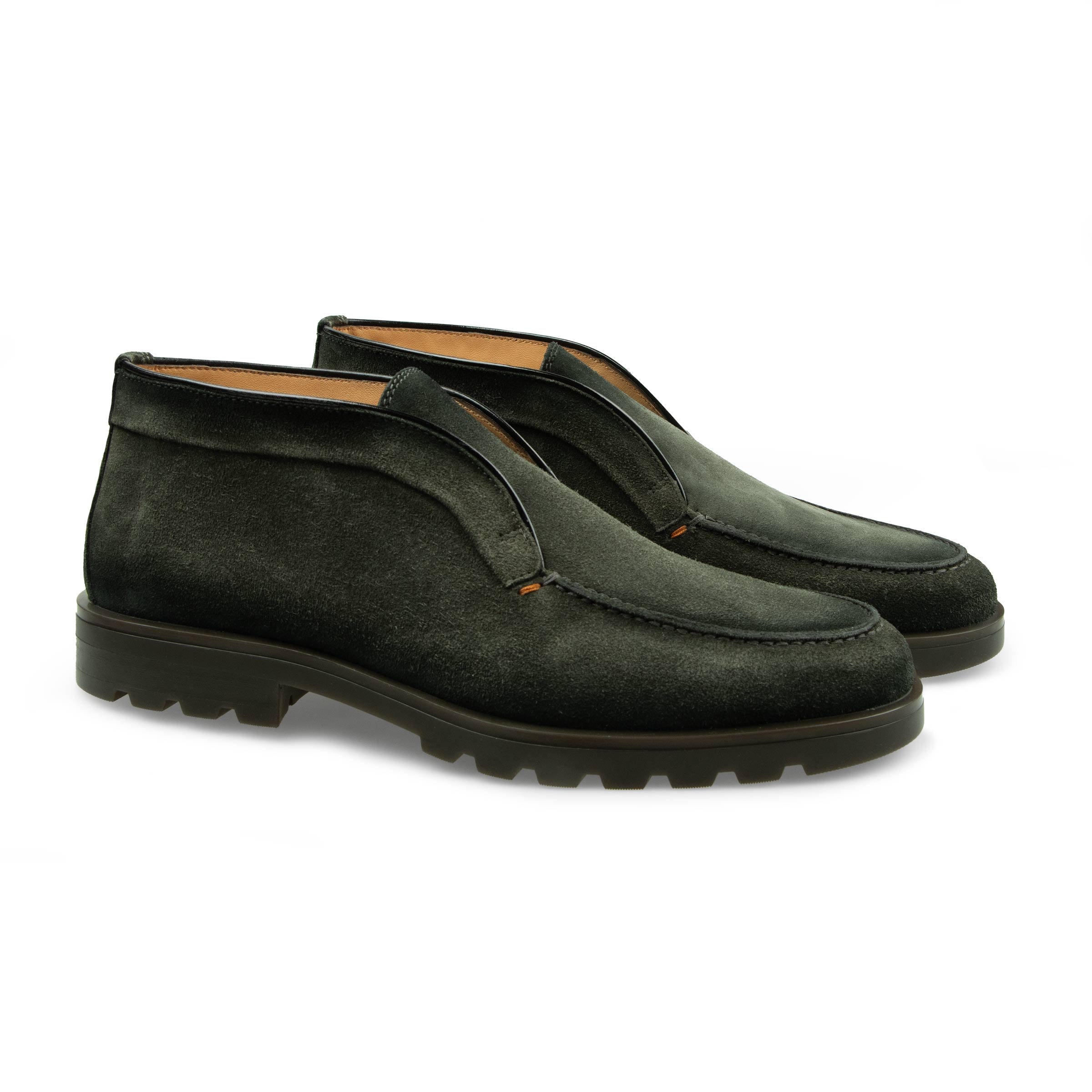 Santoni - Dark Green Suede Desert Boot SHOES Santoni