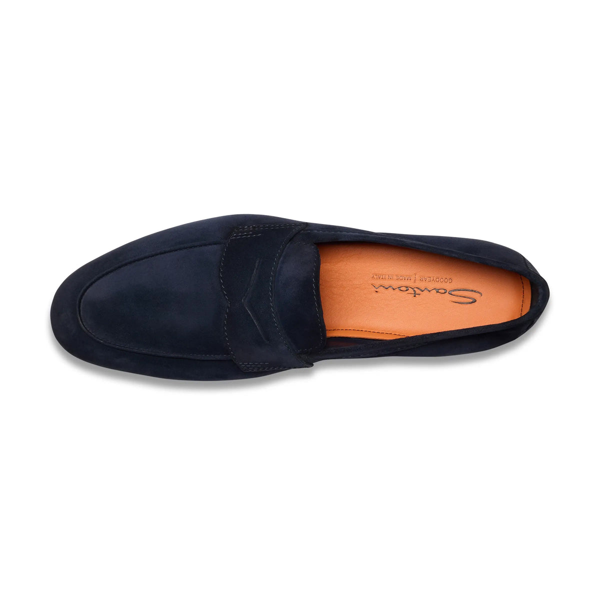 Santoni - Navy Blue Suede Carlo Loafer SHOES Santoni