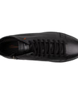 Black Tumbled Leather High-Top Sneakers