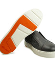 Grey Flannel Leather Slip-on Sneaker