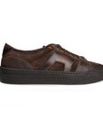 Dark Brown Leather Double Buckle Sneaker
