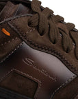 Dark Brown Leather Double Buckle Sneaker