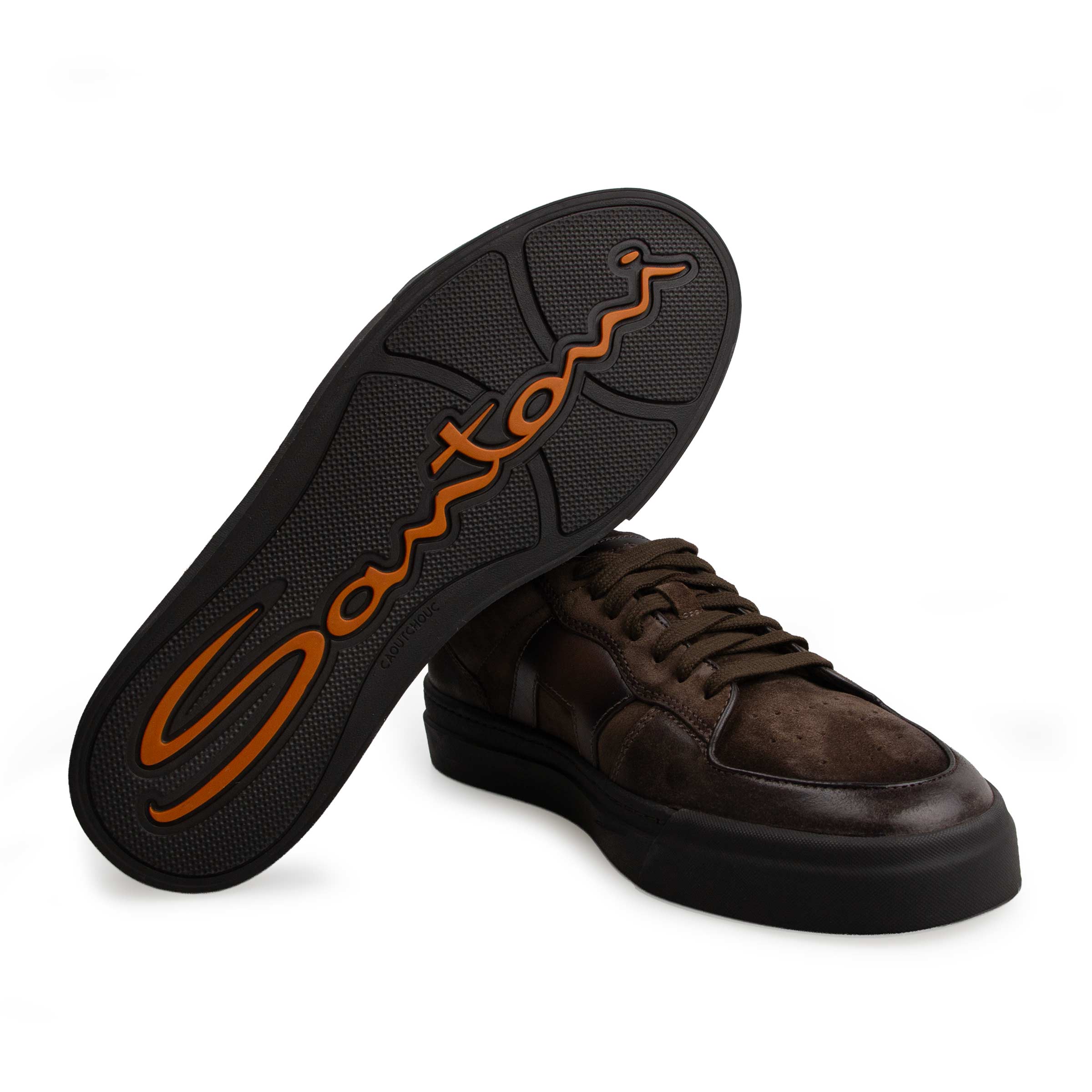 Dark Brown Leather Double Buckle Sneaker