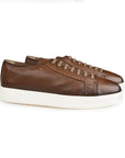 Dark Brown Tumbled Grain Leather Sneaker
