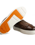 Dark Brown Tumbled Grain Leather Sneaker