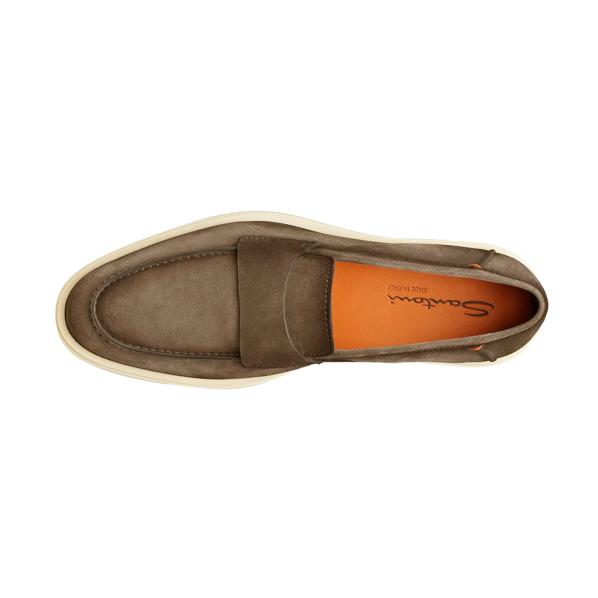 Santoni - Light Brown Suede Penny Loafer SHOES Santoni