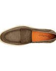 Santoni - Light Brown Suede Penny Loafer SHOES Santoni