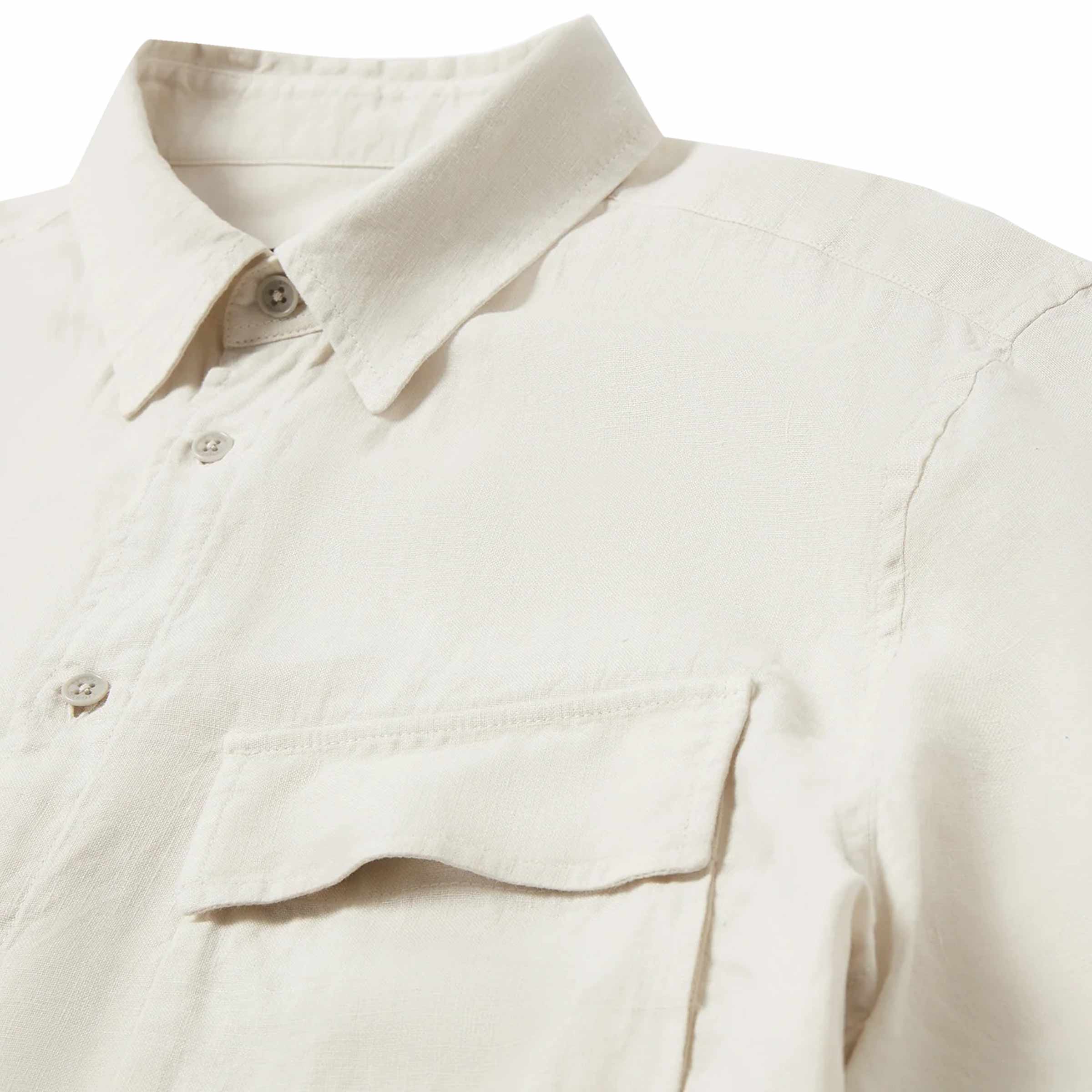 Belstaff - Silver Birch Garment Dyed Linen Scale Shirt