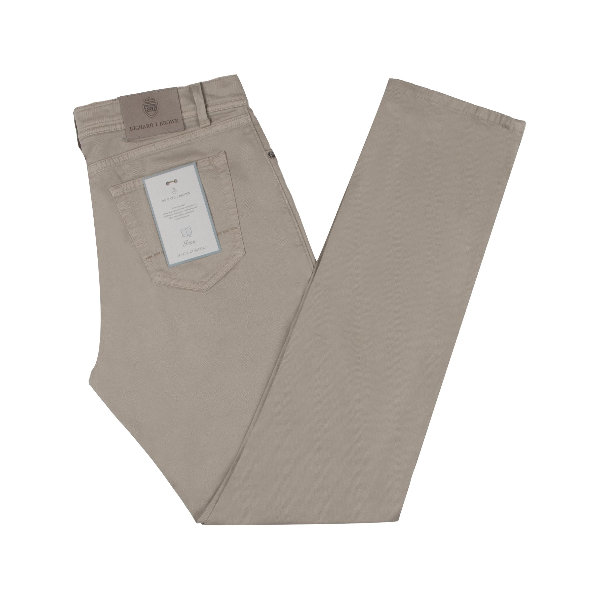 Richard J Brown - Stone Beige 'Milano' Cotton Regular Fit Jeans JEANS Richard J Brown