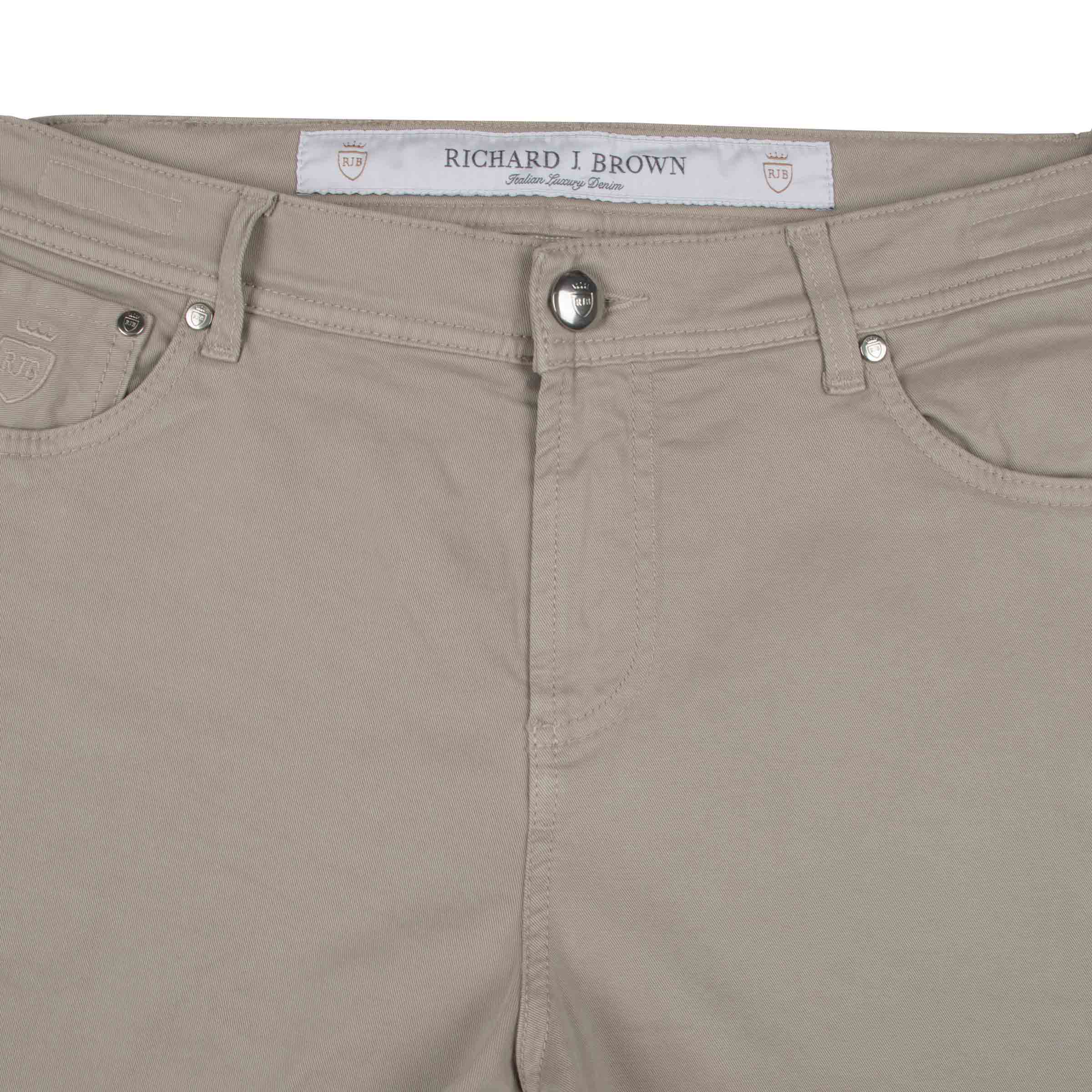 Richard J Brown - Stone Beige 'Milano' Cotton Regular Fit Jeans JEANS Richard J Brown