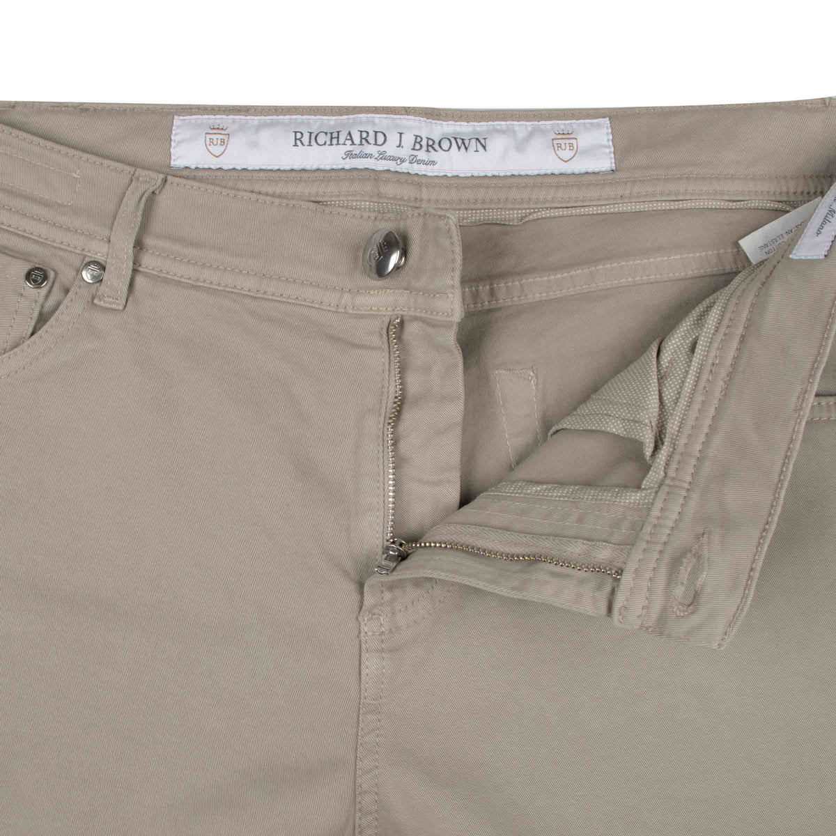 Richard J Brown - Stone Beige 'Milano' Cotton Regular Fit Jeans JEANS Richard J Brown