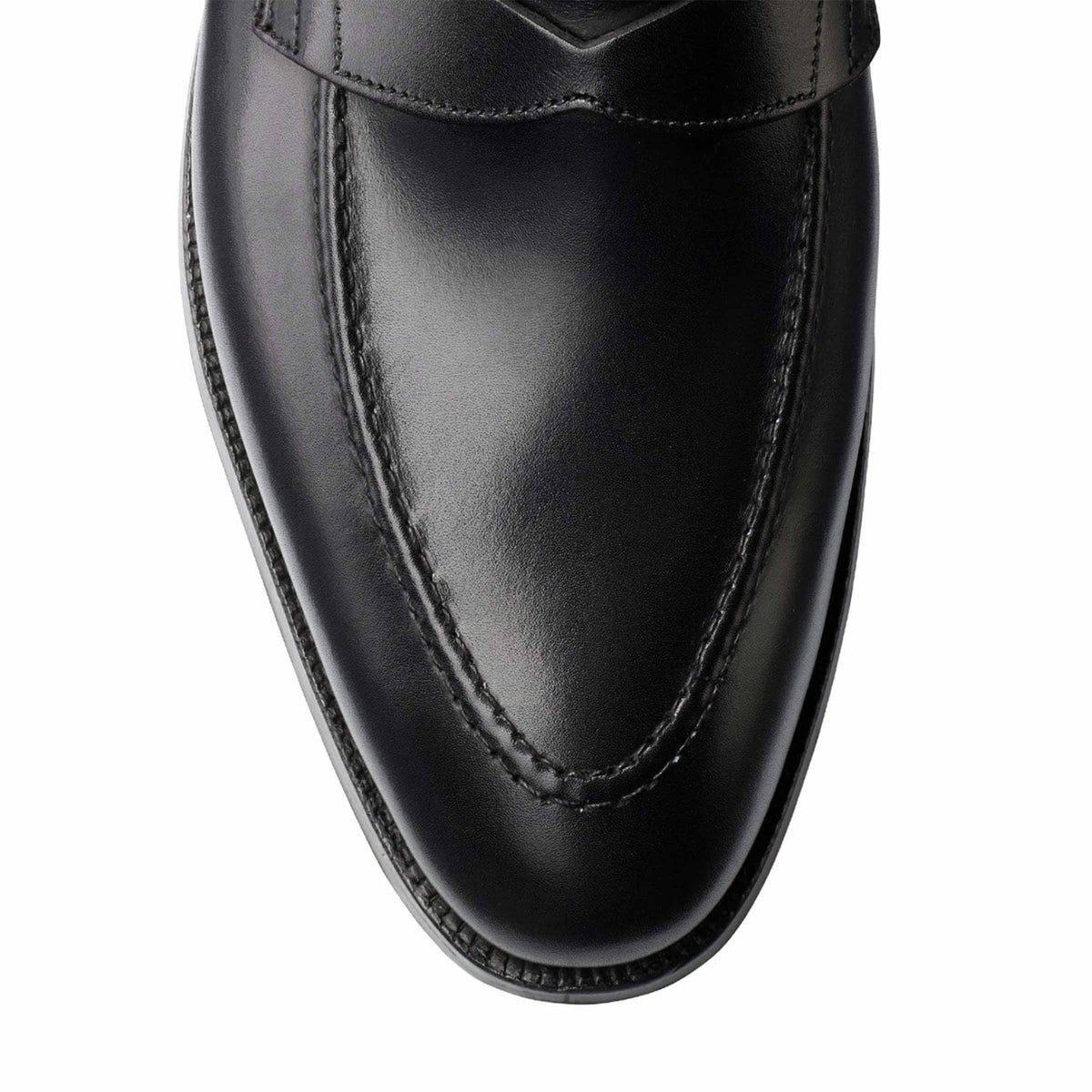 Crockett &amp; Jones - Sydney Black Leather Loafers - Single Leather Sole SHOES Crockett &amp; Jones