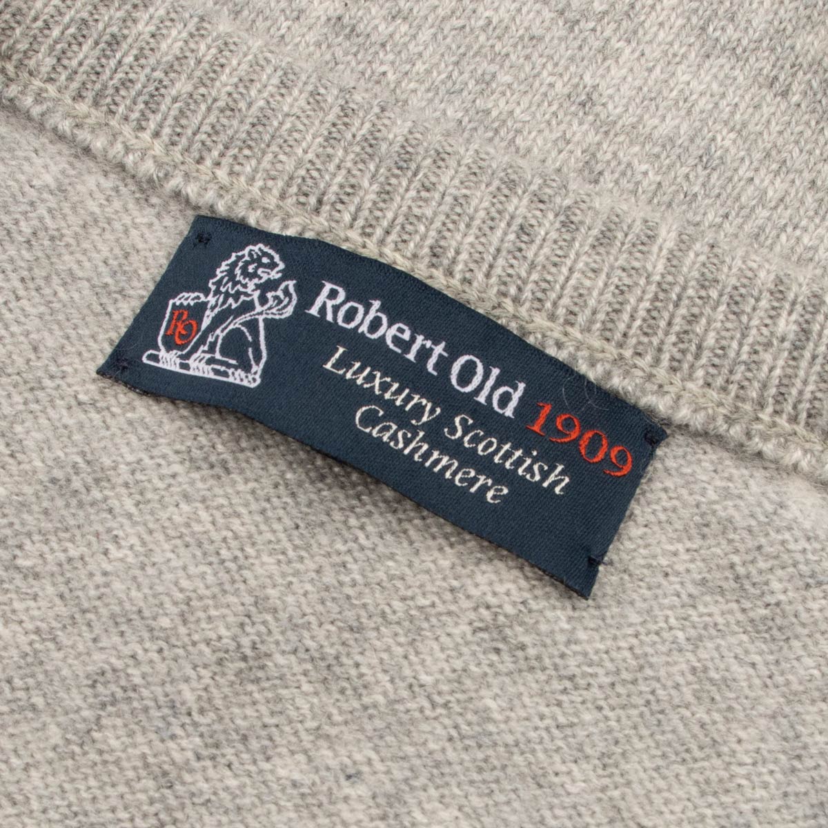 Robert Old - Brume Grey Tiree 4ply Crew Neck Cashmere Sweater