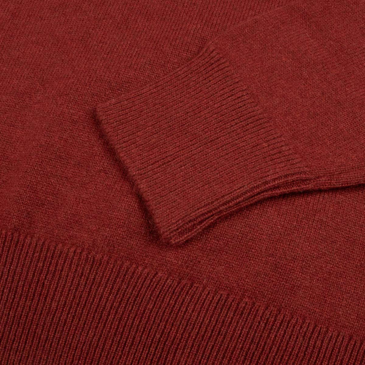 Robert Old - Russet Red Tiree 4ply Crew Neck Cashmere Sweater CASHMERE Robert Old