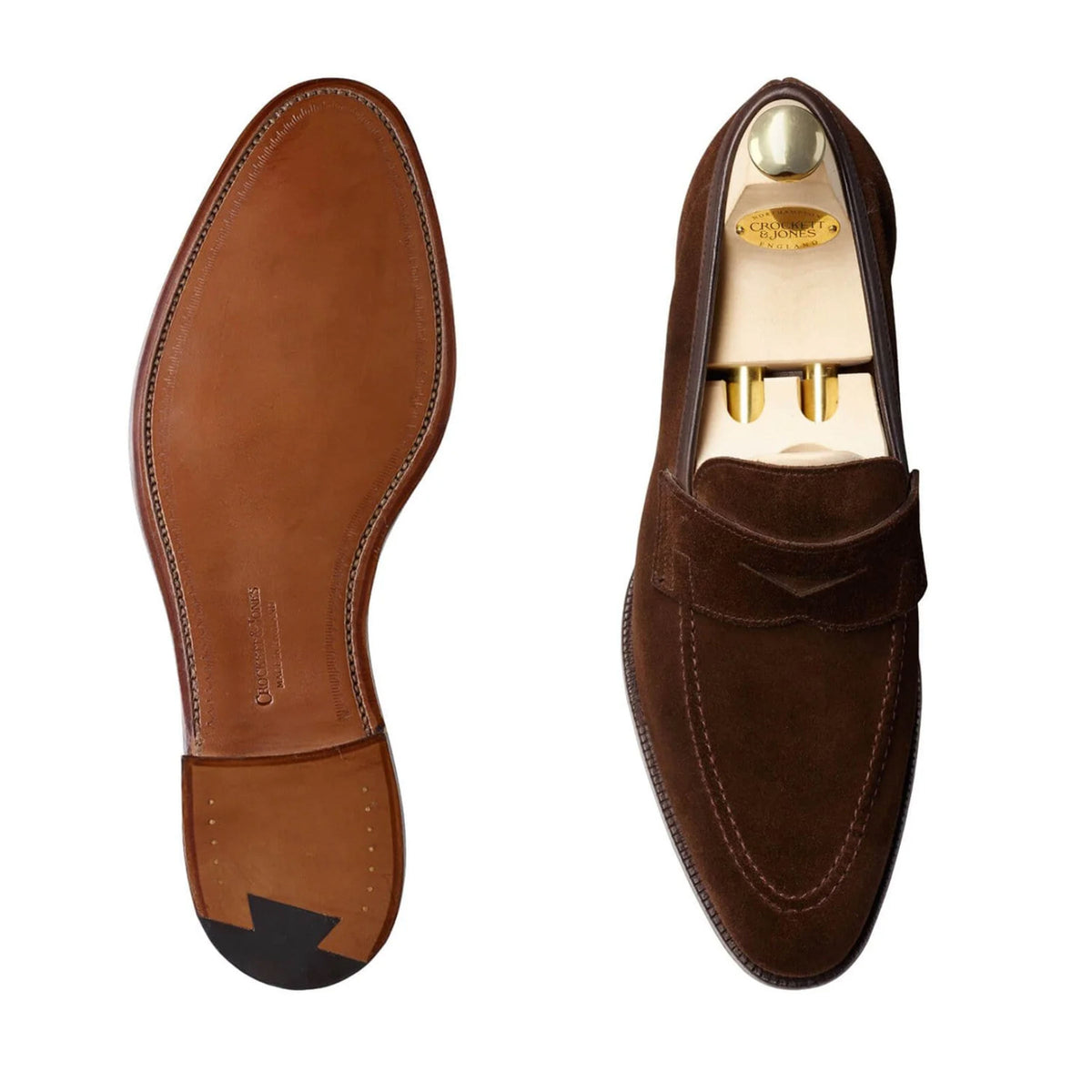 Crockett & Jones - Teign Unlined Suede Loafers Dark Brown SHOES Crockett & Jones