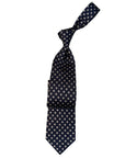 Italian Dark Navy Print Seven Fold 100% Silk Tie TIES/CRAVATS Robert Old