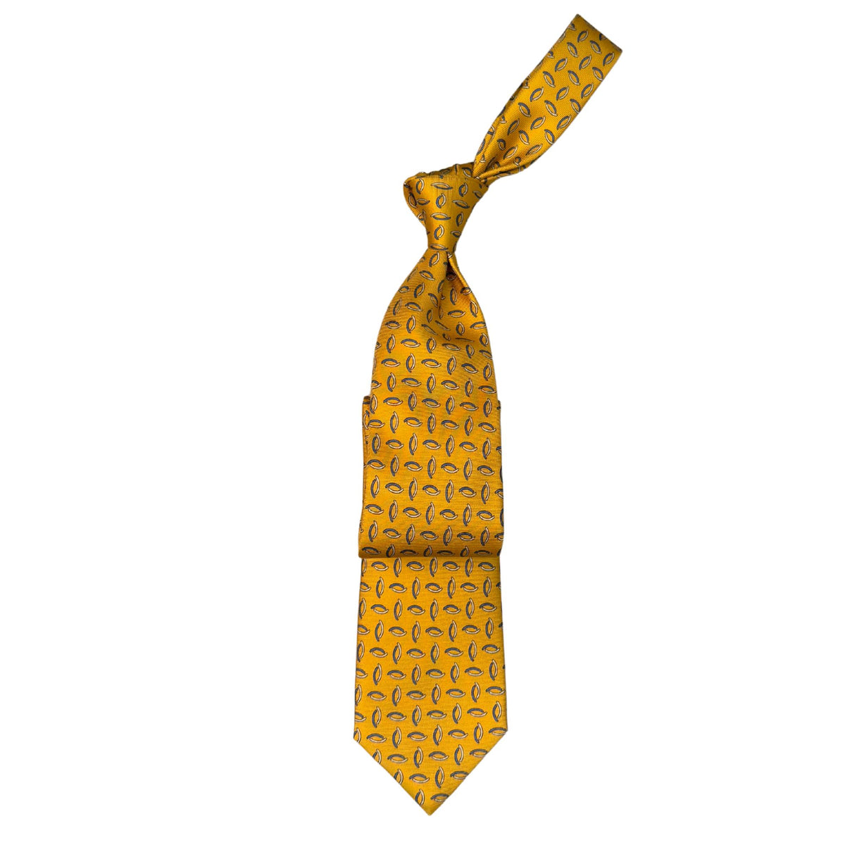 Italian Gold Print Seven Fold 100% Silk Tie TIES/CRAVATS Robert Old