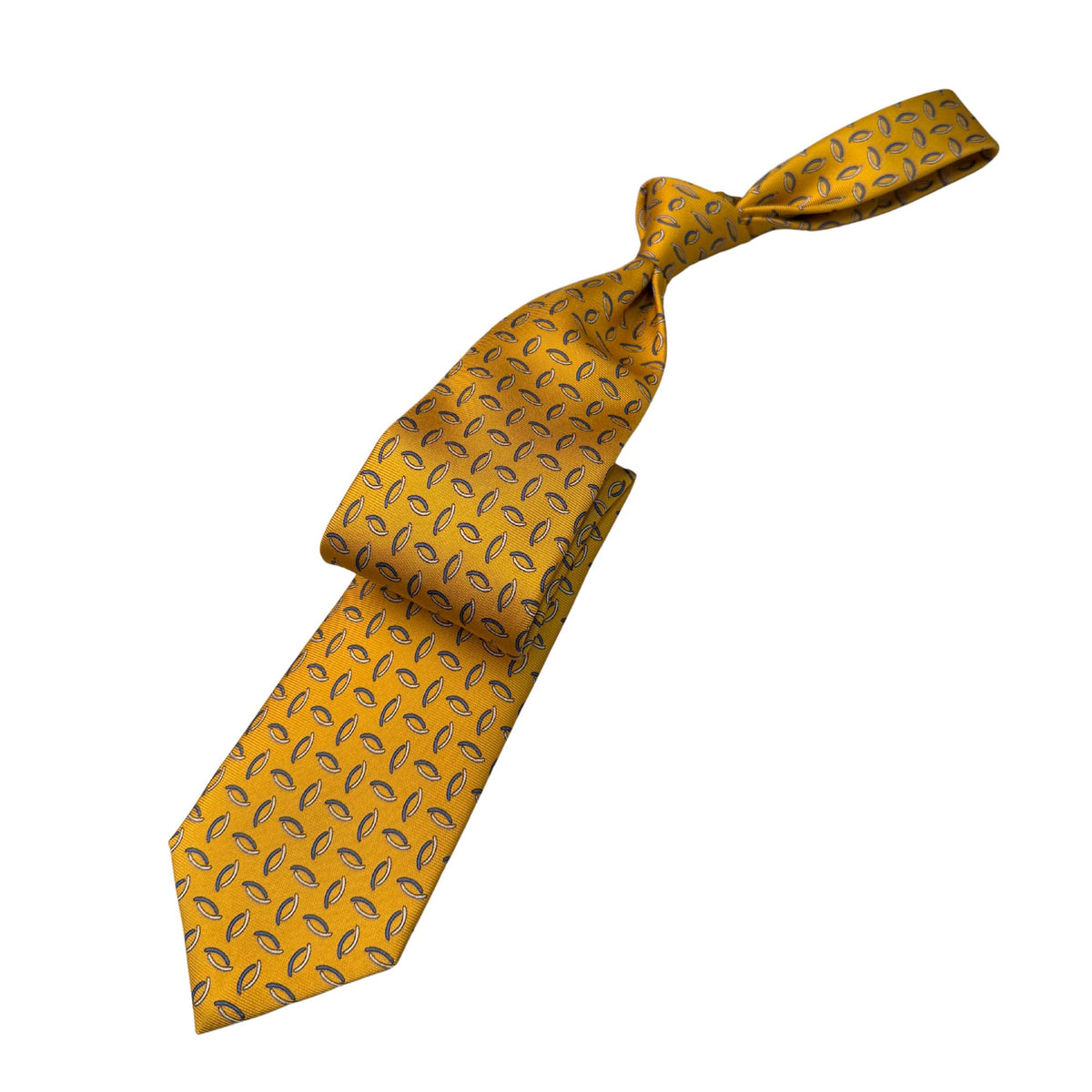 Italian Gold Print Seven Fold 100% Silk Tie TIES/CRAVATS Robert Old