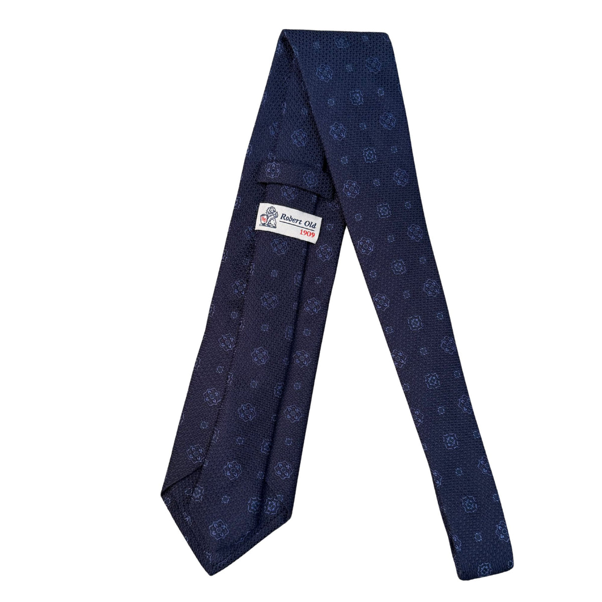 Italian three-fold Jacquard Blue Neck Tie TIES/CRAVATS Robert Old