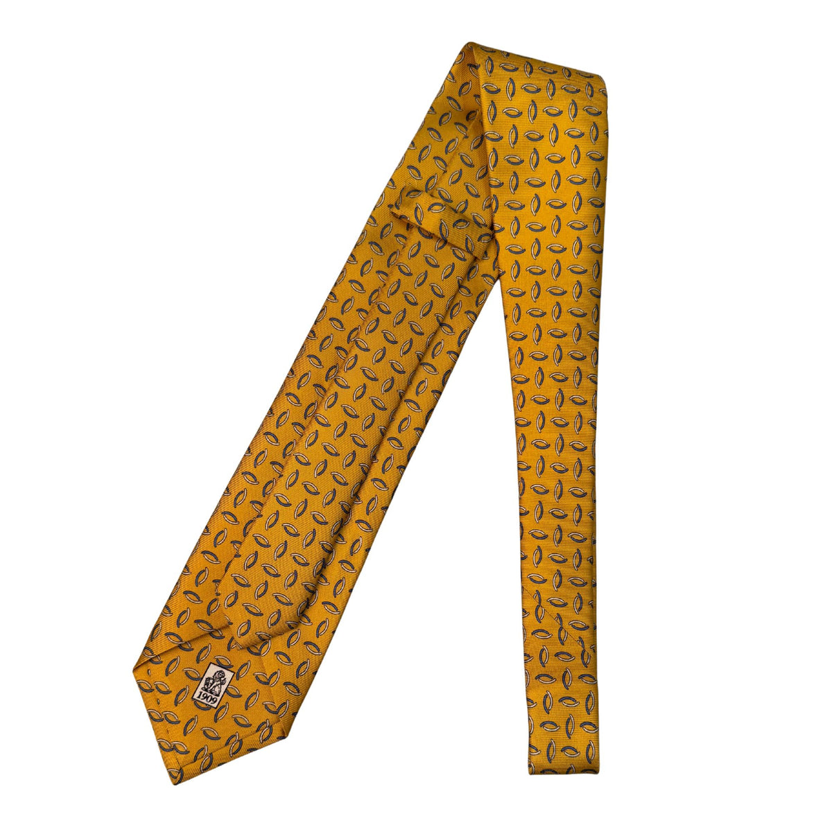 Italian Gold Print Seven Fold 100% Silk Tie TIES/CRAVATS Robert Old