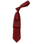 Italian Red Flower Print Seven Fold 100% Silk Tie TIES/CRAVATS Robert Old