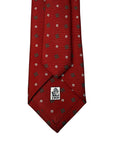 Italian Red Flower Print Seven Fold 100% Silk Tie TIES/CRAVATS Robert Old