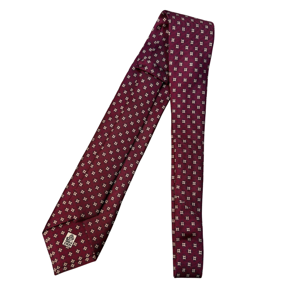 Italian Purple medallion Print Seven Fold 100% Silk Tie TIES/CRAVATS Robert Old