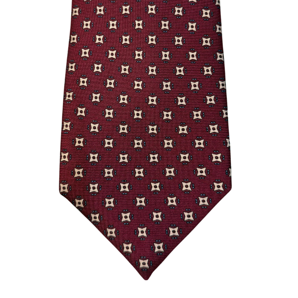 Italian Purple medallion Print Seven Fold 100% Silk Tie TIES/CRAVATS Robert Old