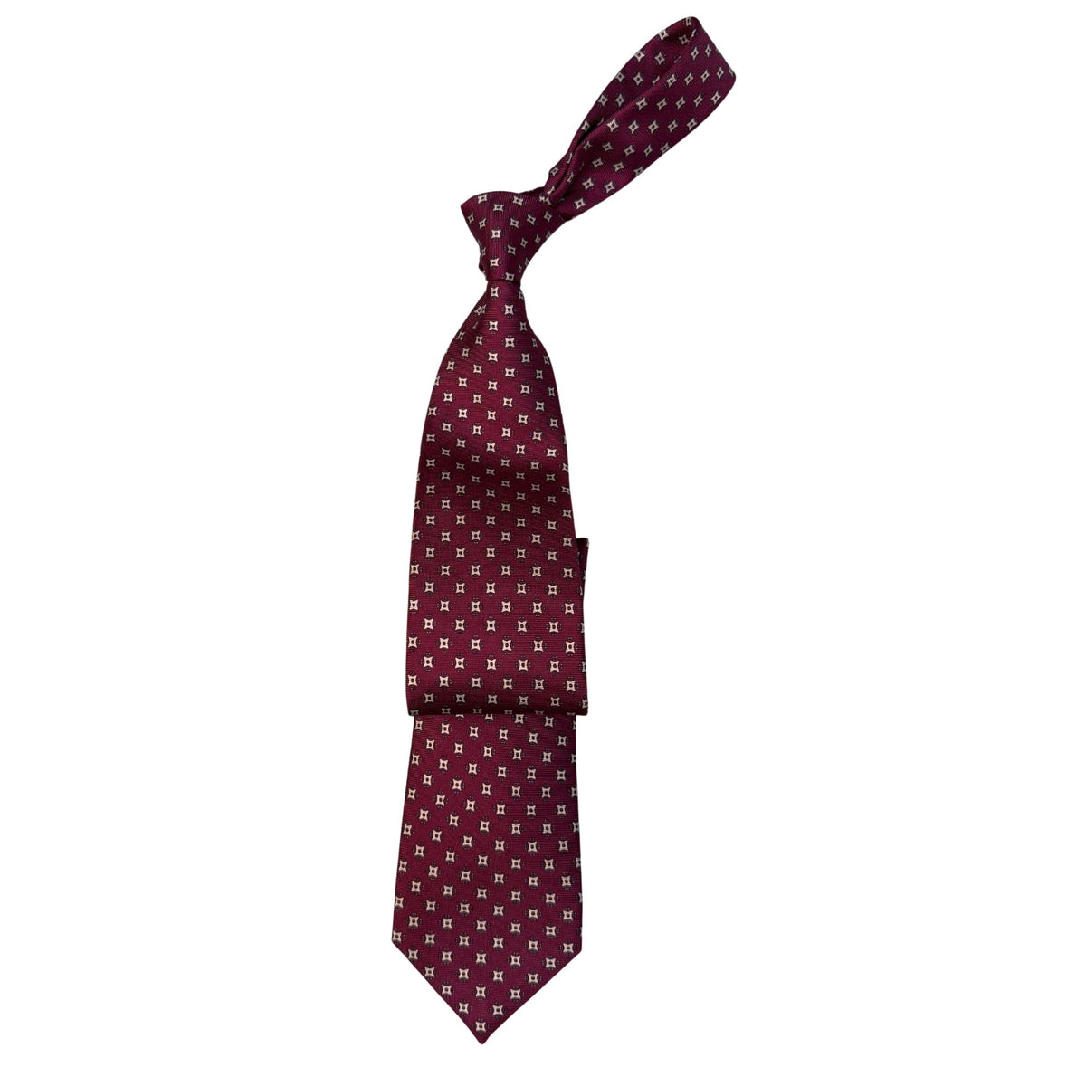 Italian Purple medallion Print Seven Fold 100% Silk Tie TIES/CRAVATS Robert Old