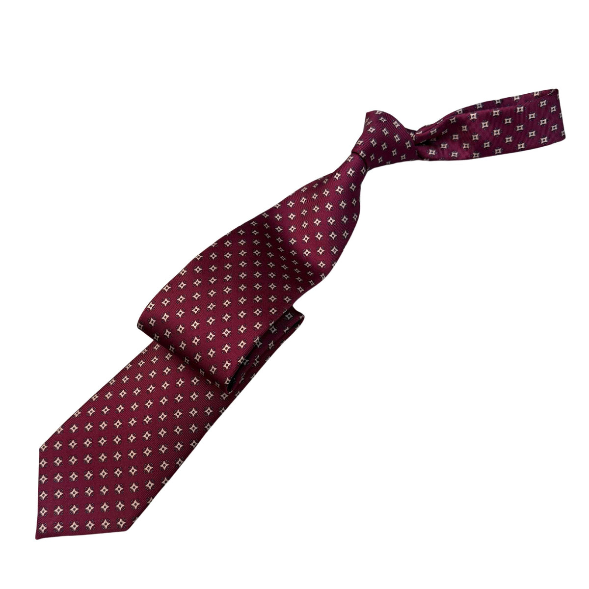 Italian Purple medallion Print Seven Fold 100% Silk Tie TIES/CRAVATS Robert Old
