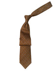 Italian Soft Brown & White Flower Print Seven Fold 100% Silk Tie TIES/CRAVATS Robert Old