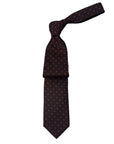 Italian three-fold Jacquard Dark Brown & Navy Neck Tie TIES/CRAVATS Robert Old