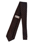 Italian three-fold Jacquard Dark Brown & Navy Neck Tie TIES/CRAVATS Robert Old